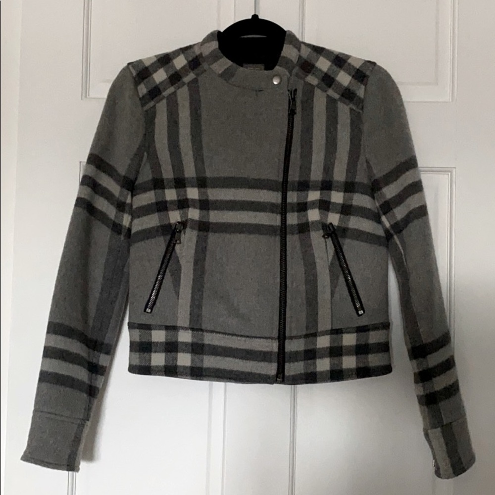 Gap plaid zip up moto jacket Sz. XS
